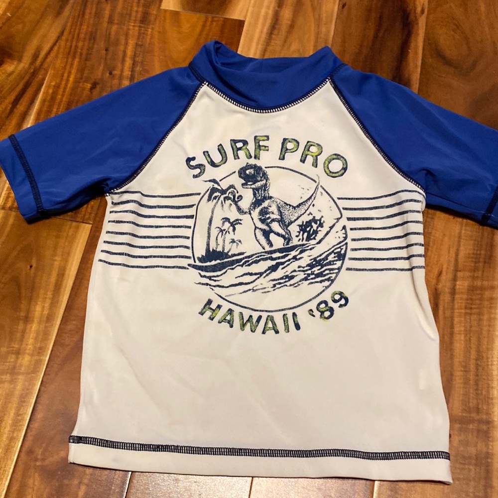Boy’s Size 2 Surfing 🏄‍♂️ Dinosaur 🦕 GAP Rashguard